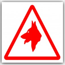 6 x Guard Dogs Logo Design-Red on White,External Self Adhesive Warning Stickers-Security Signs 